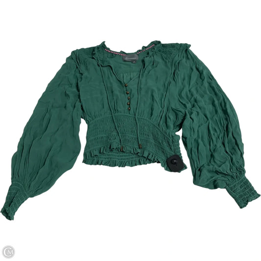 Blouse Long Sleeve By Anthropologie In Green, Size: Xs