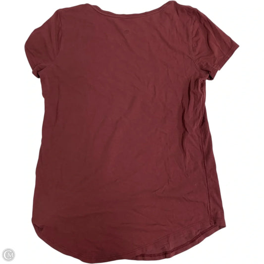 Athletic Top Short Sleeve By Lululemon In Red, Size: S