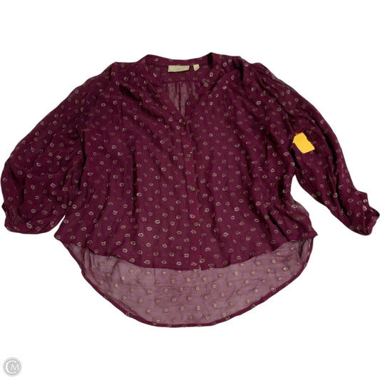 Blouse Long Sleeve By Moulinette Soeurs In Purple, Size: S
