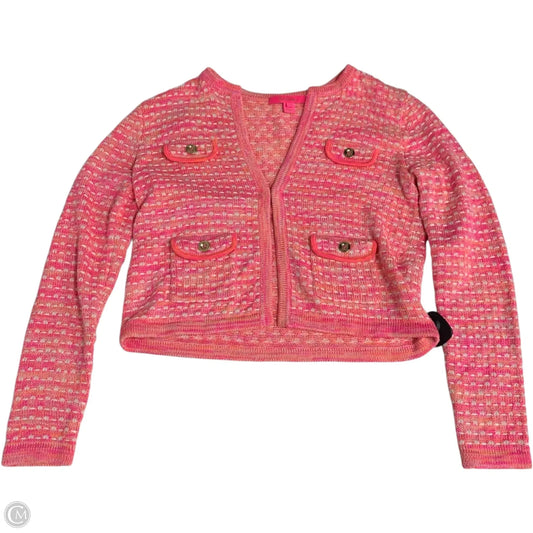 Sweater Cardigan Designer By Lilly Pulitzer In Pink, Size: S