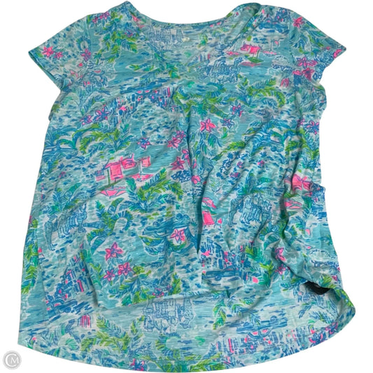 Top Short Sleeve Designer By Lilly Pulitzer In Blue, Size: Xl