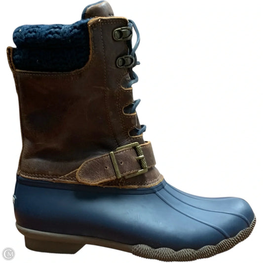 Boots Rain By Sperry In Blue & Brown, Size: 7