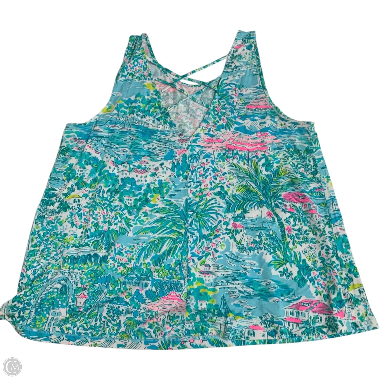 Top Sleeveless Designer By Lilly Pulitzer In Blue, Size: Xl