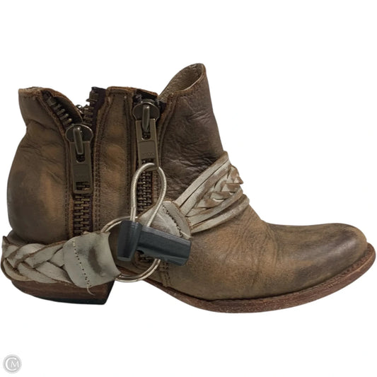 Boots Ankle Heels By Freebird In Brown, Size: 7