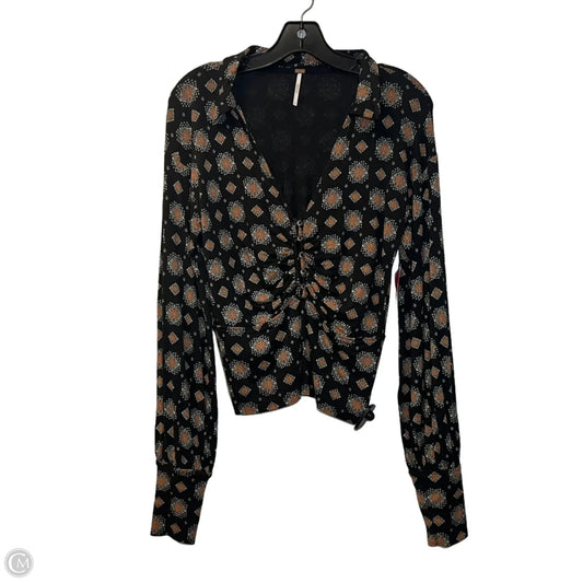 Top Long Sleeve By Free People In Green & Tan, Size: S