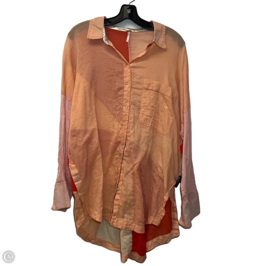 Top Long Sleeve By Free People In Peach, Size: S