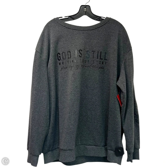 Sweatshirt Crewneck By Shein In Grey, Size: 3x