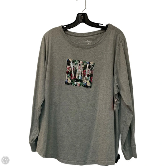 Top Long Sleeve By Nike Apparel In Grey, Size: 2x