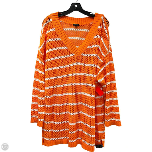 Sweater By Talbots In Orange, Size: 3x