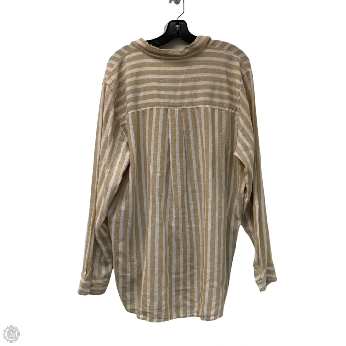 Top Long Sleeve By Universal Thread In Tan & White, Size: Xl