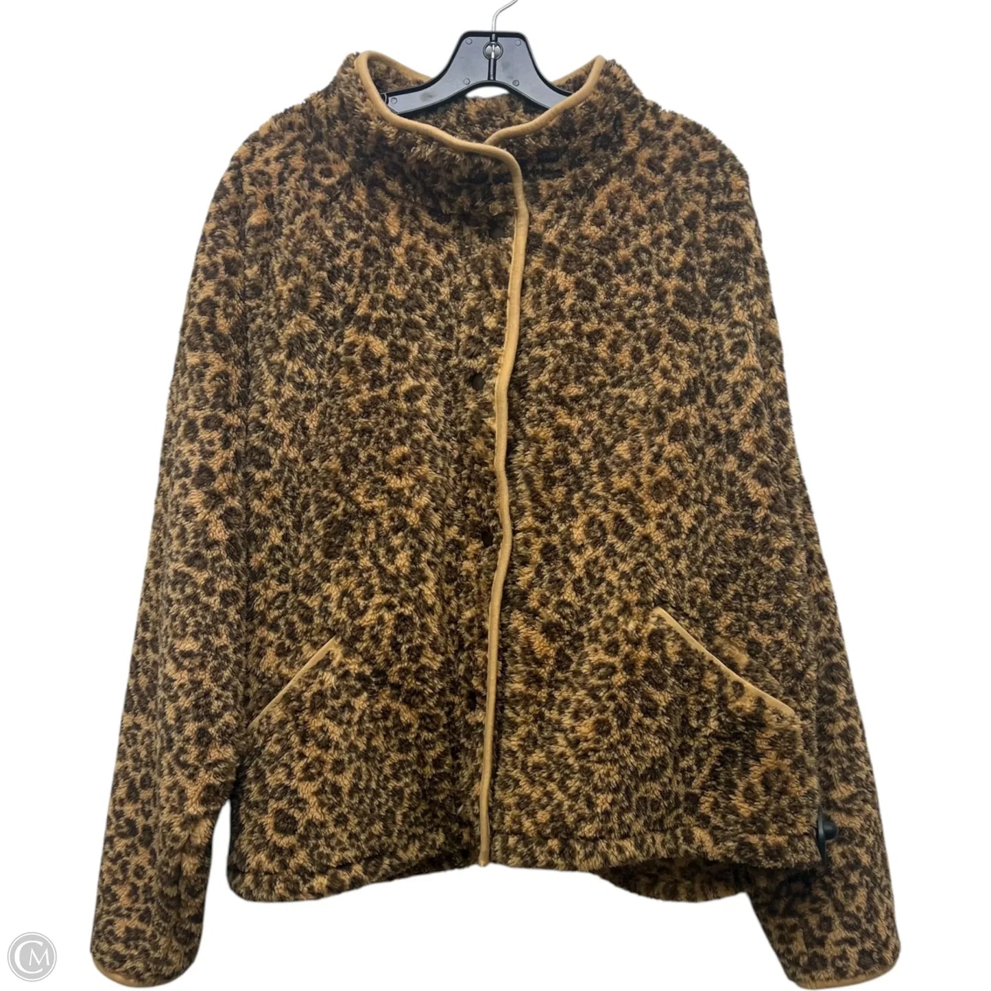 Jacket Faux Fur & Sherpa By Lucky Brand In Animal Print, Size: Xl
