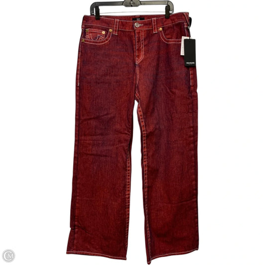Jeans Wide Leg By True Religion In Red Denim, Size: 12