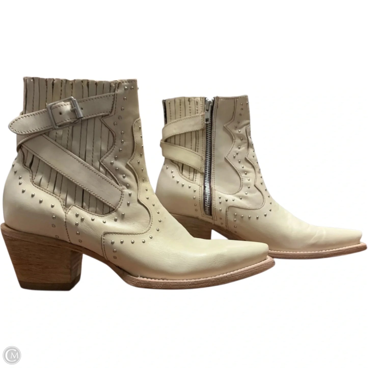 Boots Western By Freebird In Cream, Size: 8