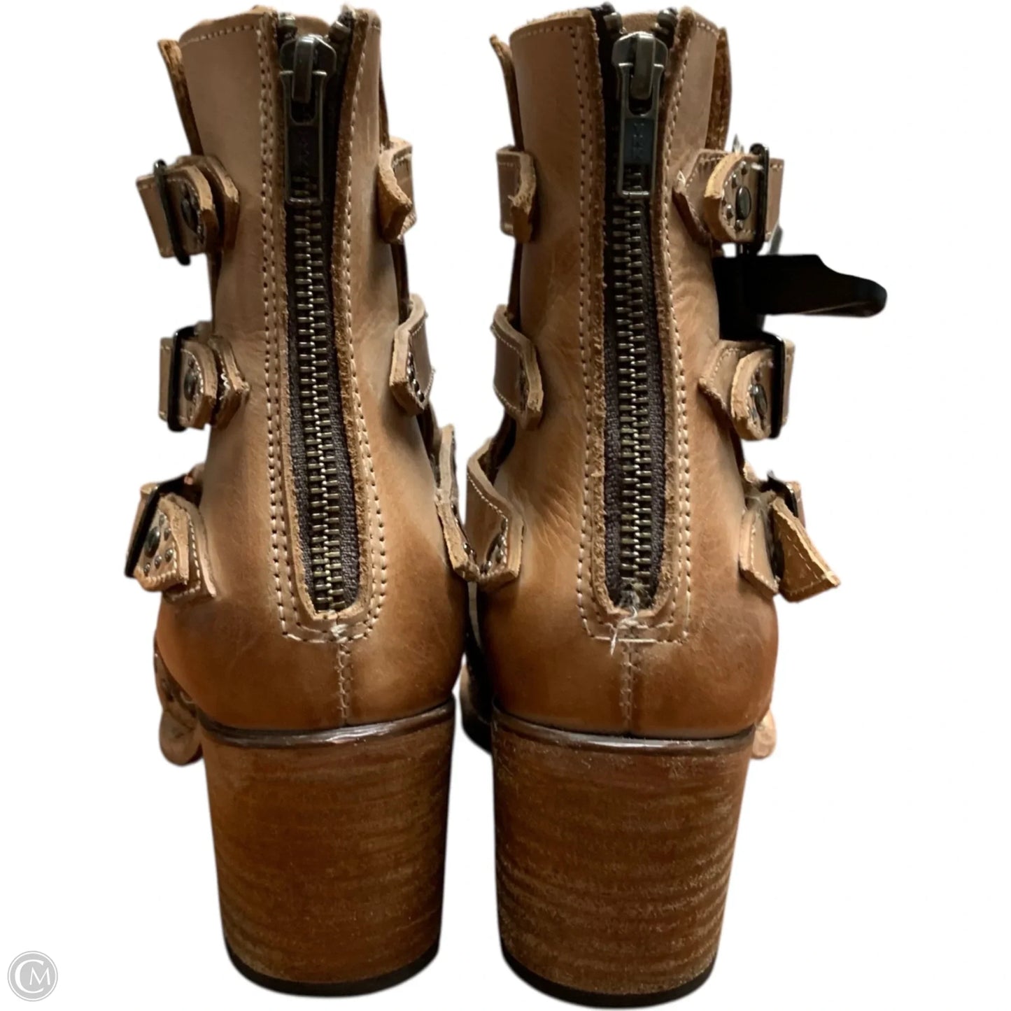 Boots Ankle Heels By Freebird In Tan, Size: 8