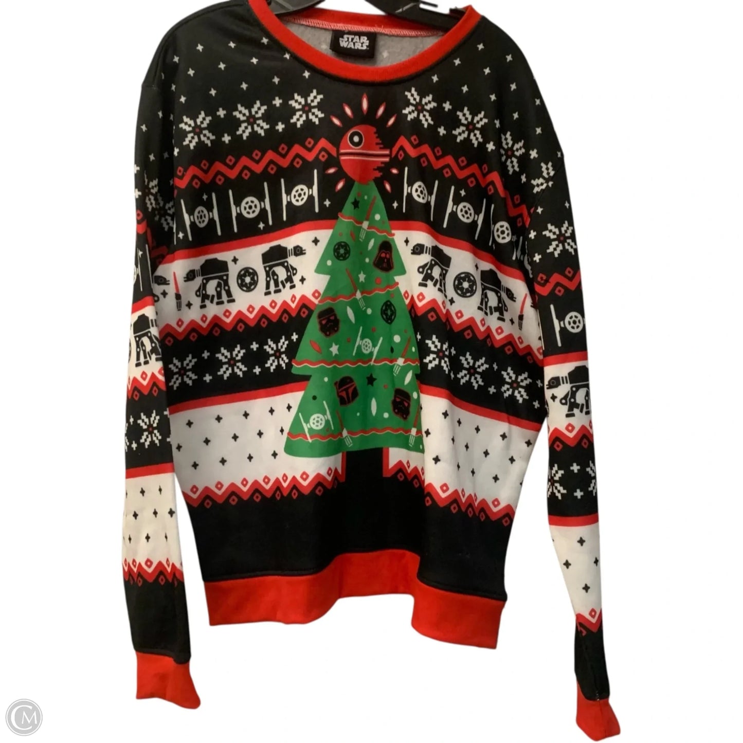 Sweatshirt Crewneck Star Wars Holiday In Black & White, Size: Xl