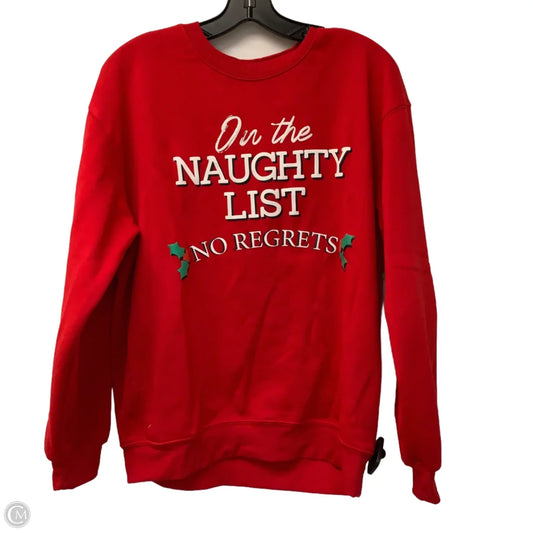 Sweatshirt Crewneck By Wound Up In Red, Size: S