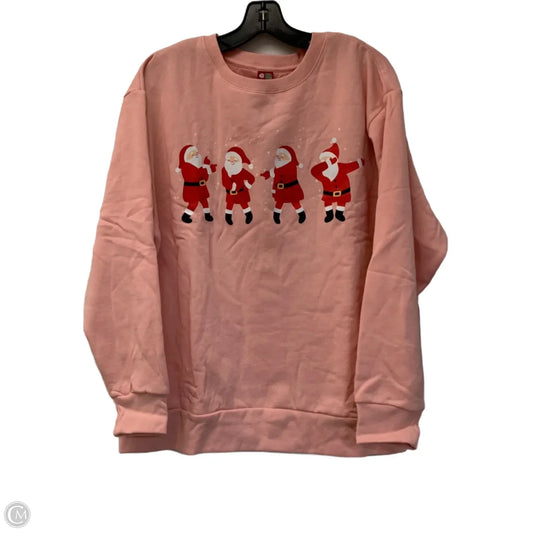 Sweatshirt Crewneck By Dec 25th In Pink & Red, Size: L