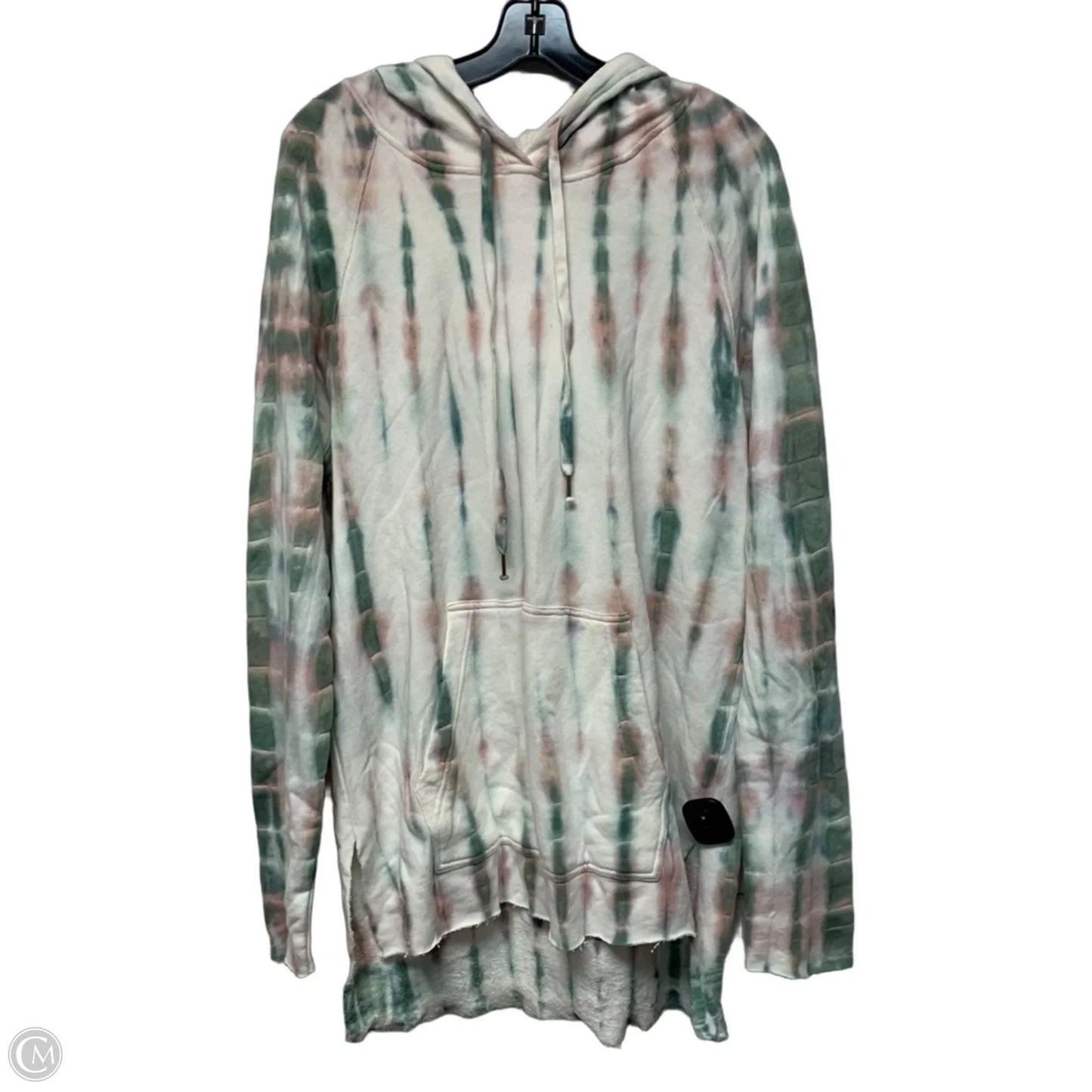 Sweatshirt Hoodie By Young Fabulous & Broke In Green & White, Size: M