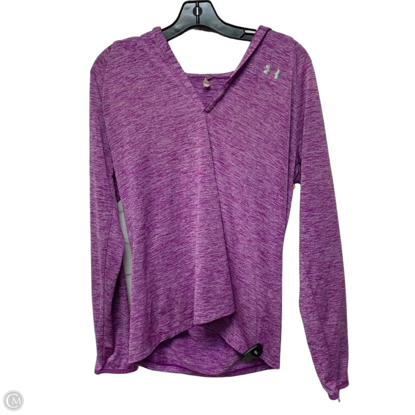 Athletic Top Long Sleeve Hoodie By Under Armour In Purple, Size: L