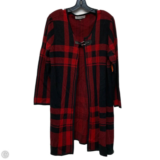 Sweater Cardigan By Kasper In Black & Red, Size: Xl