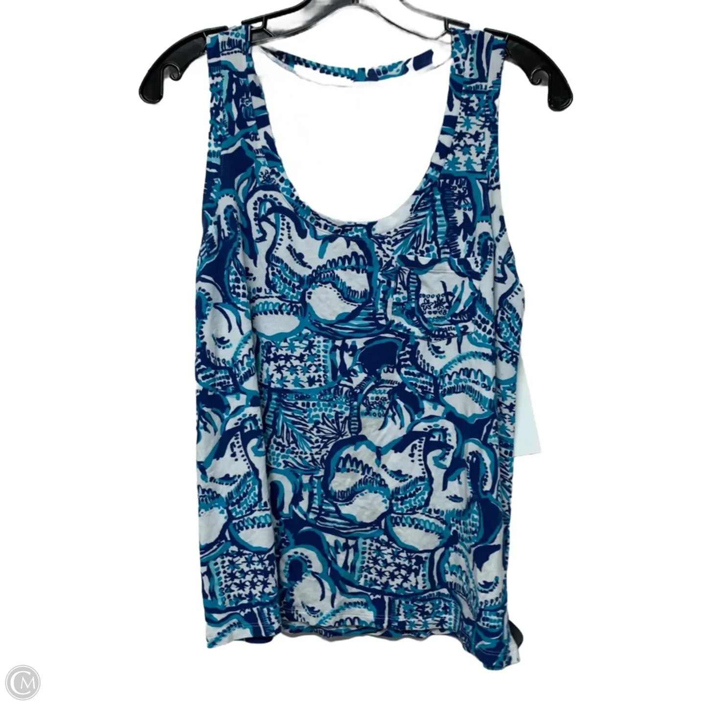 Top Sleeveless Designer By Lilly Pulitzer In Blue & White, Size: S
