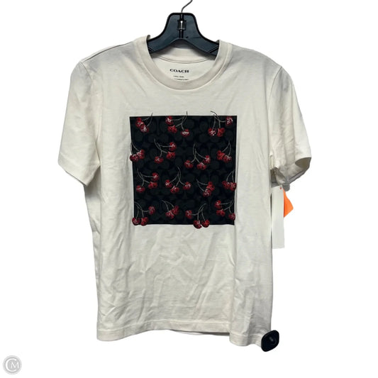 Top Short Sleeve Designer By Coach In White, Size: Xs