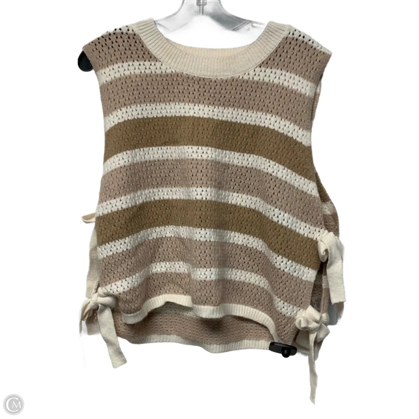 Vest Sweater By Bibi In Beige, Size: Xl