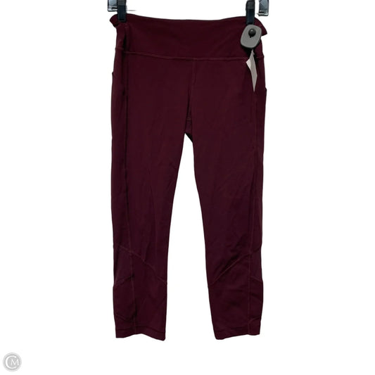 Athletic Leggings Capris By Lululemon In Maroon, Size: M