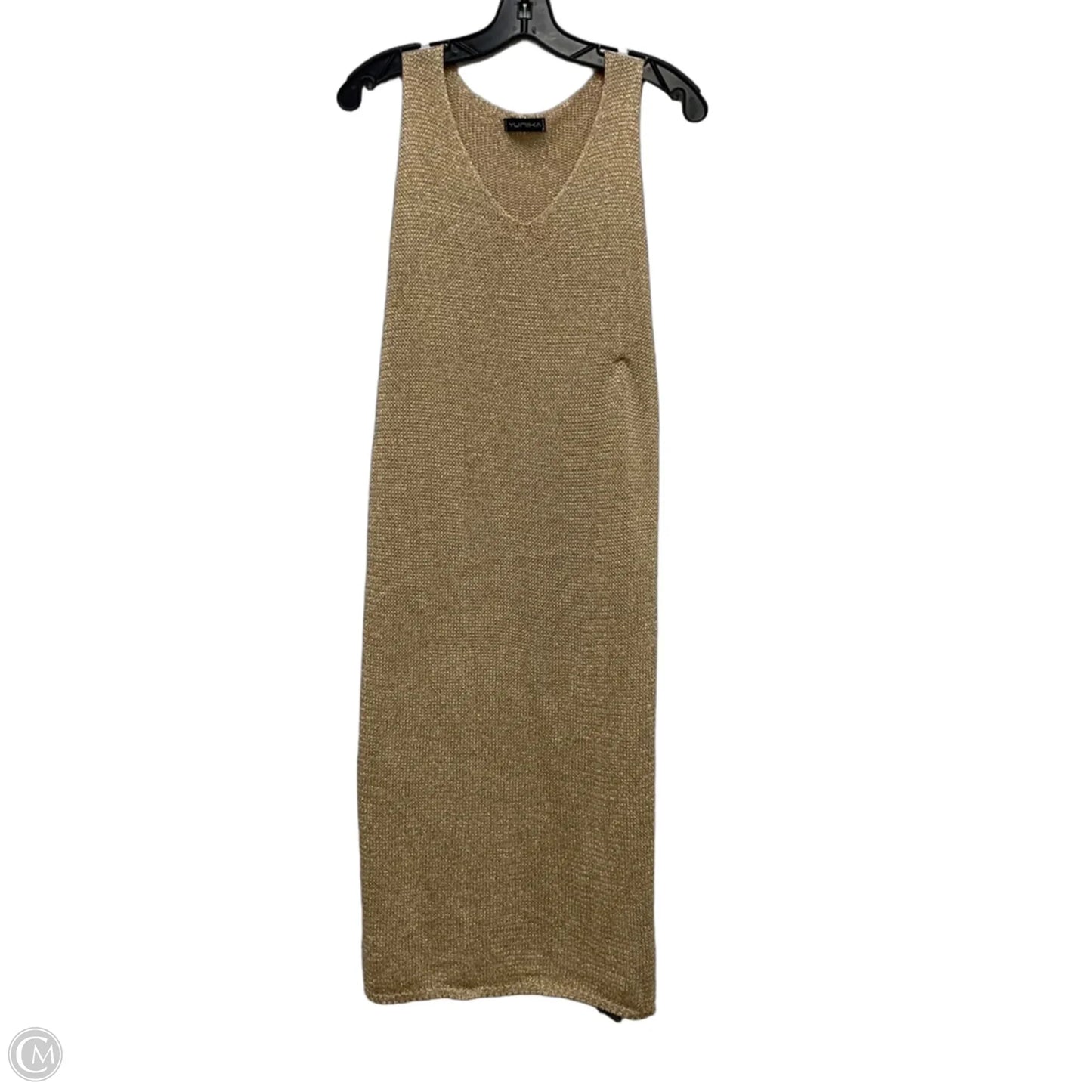Dress Casual Midi By Yunika In Gold, Size: M