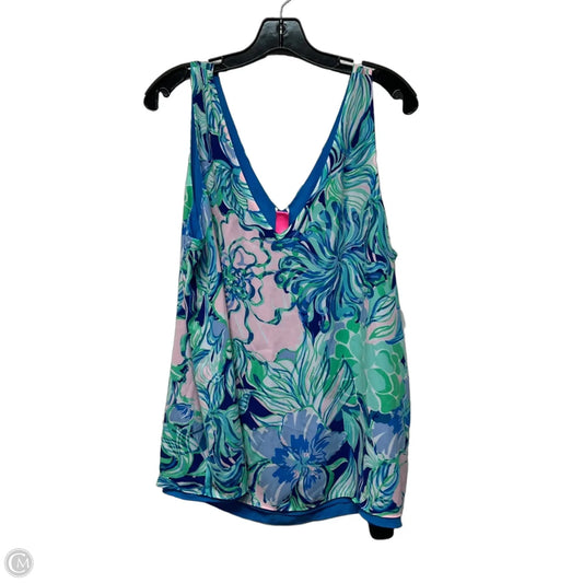 Top Sleeveless Designer By Lilly Pulitzer In Blue & Pink, Size: Xl