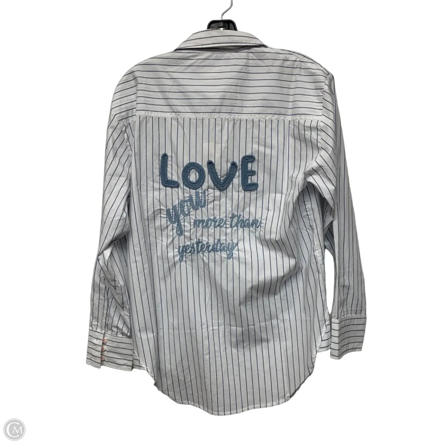 Top Long Sleeve By Maeve In Blue & White, Size: Xs