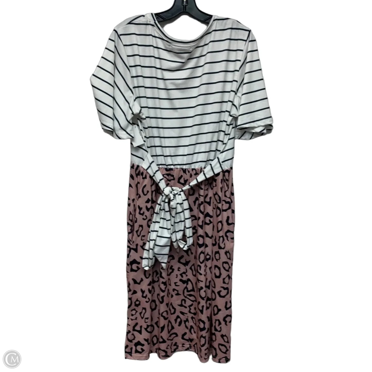 Dress Casual Short By Merokeety In Pink & White, Size: Xl