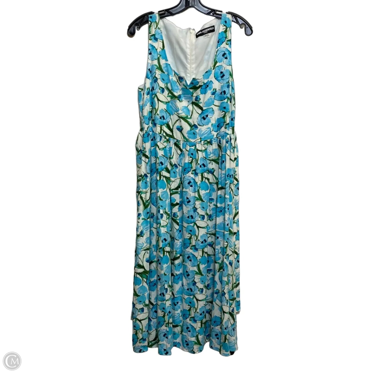 Dress Designer By Karl Lagerfeld In Blue & White, Size: M