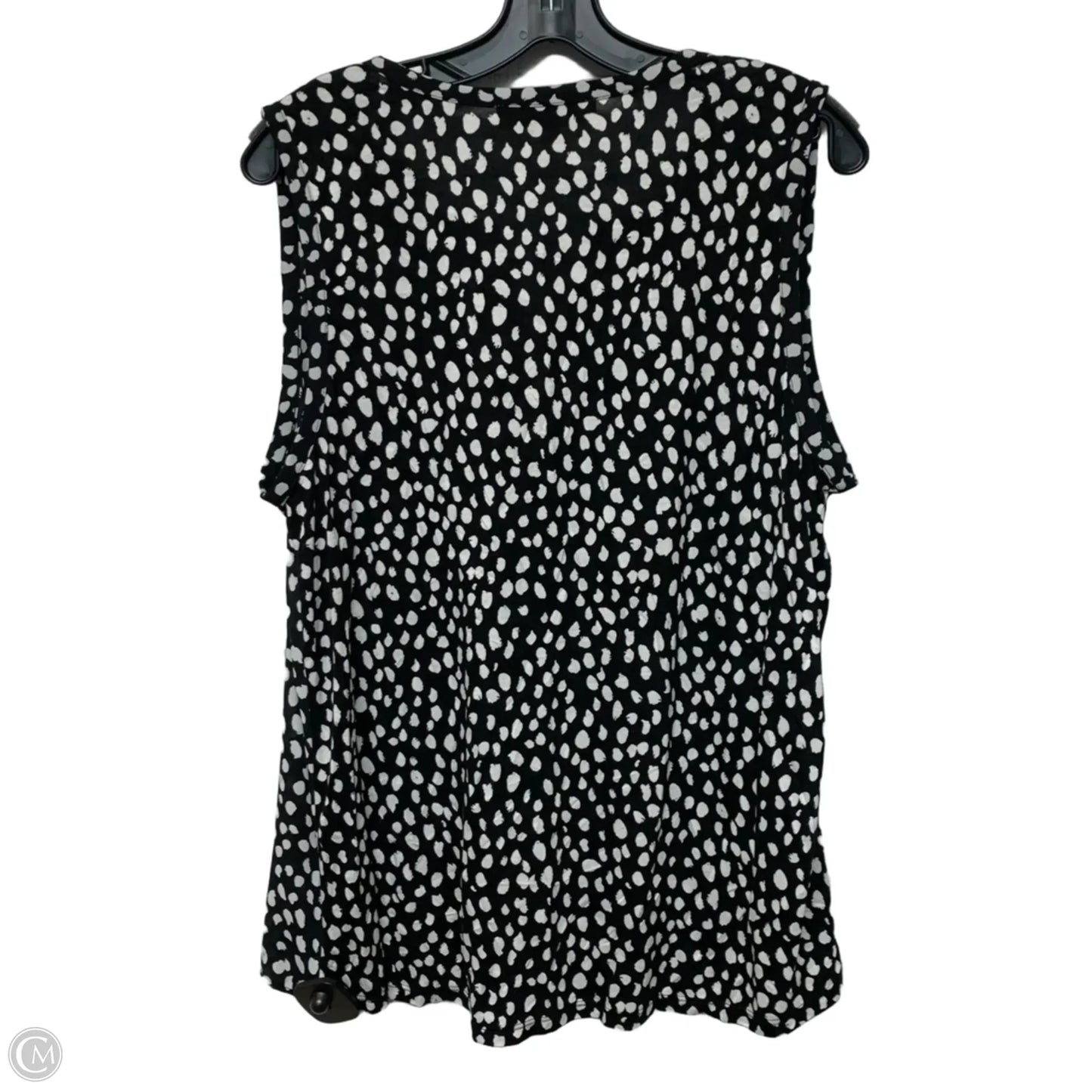 Top Sleeveless By Loft In Black & White, Size: L