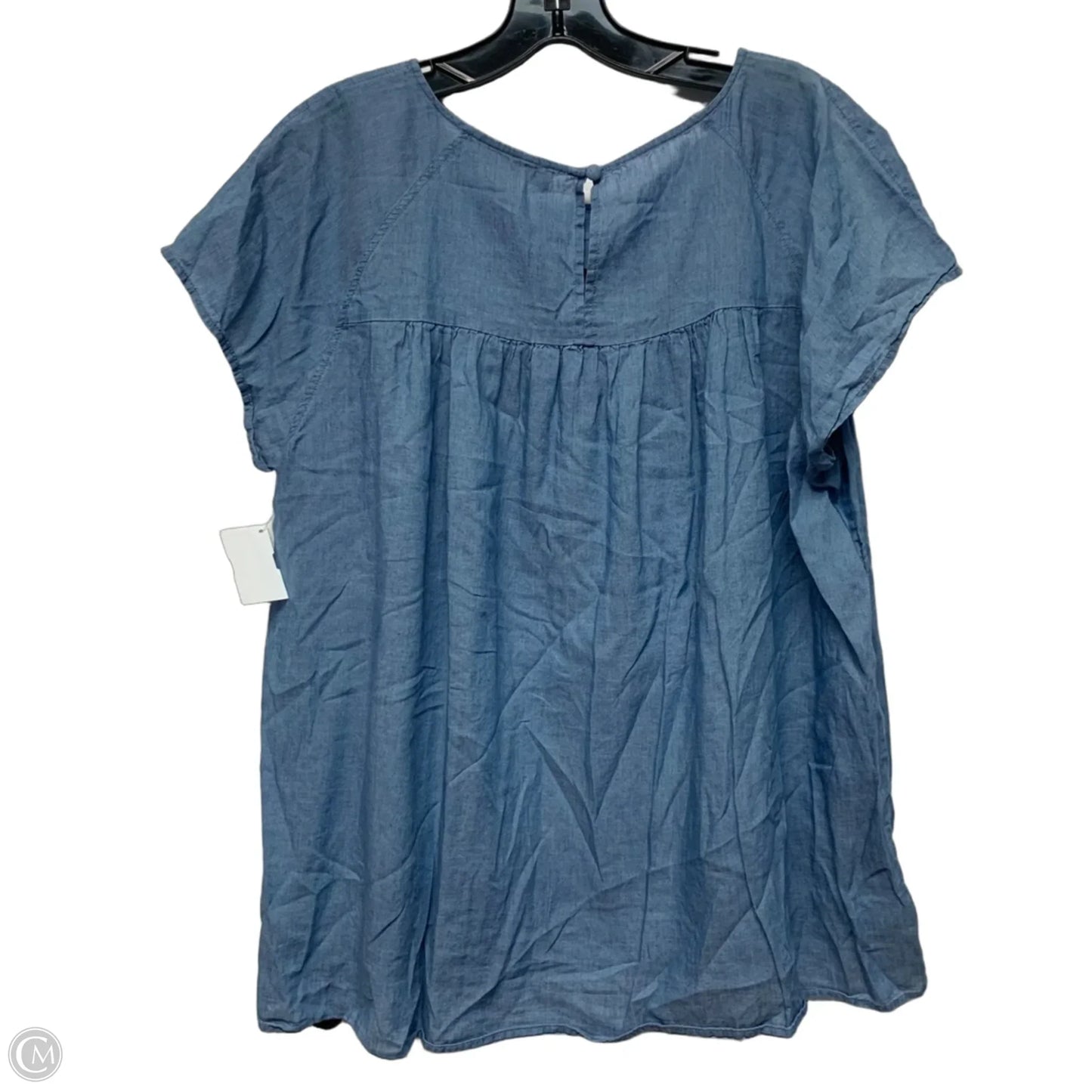 Top Short Sleeve By Loft In Blue, Size: L