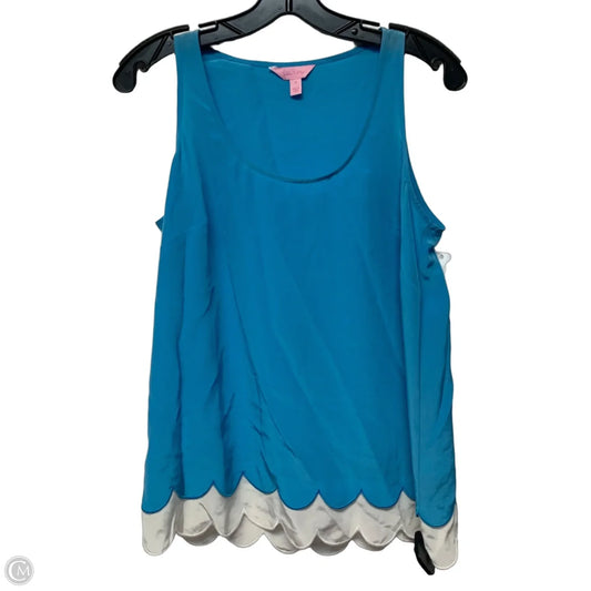 Top Sleeveless Designer By Lilly Pulitzer In Blue & White, Size: S