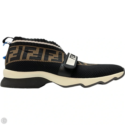 Shoes Luxury Designer By Fendi In Black & Brown, Size: 10.5