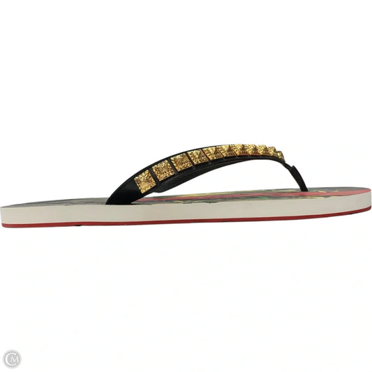 Sandals Luxury Designer By Christian Louboutin In Green & Red, Size: 11.5