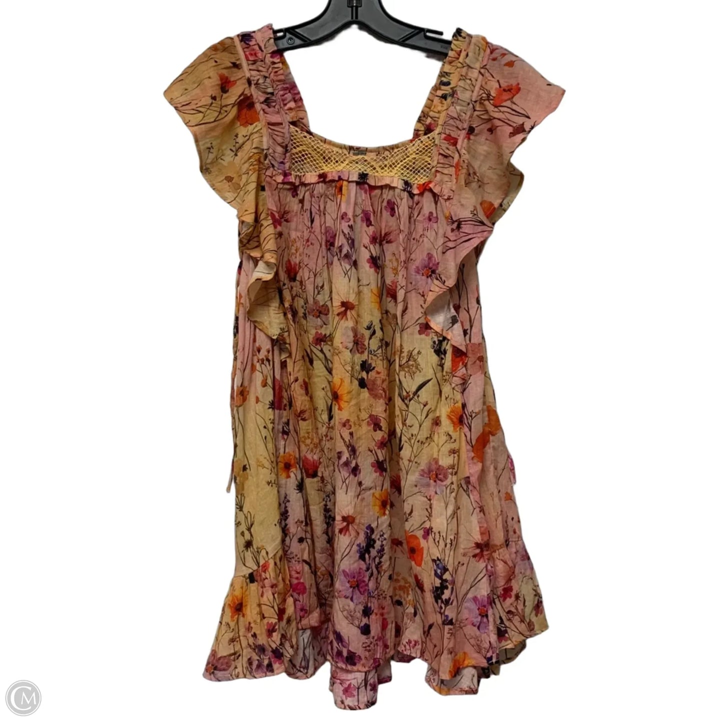 Dress Casual Short By Anthropologie In Pink & Yellow, Size: Xxs