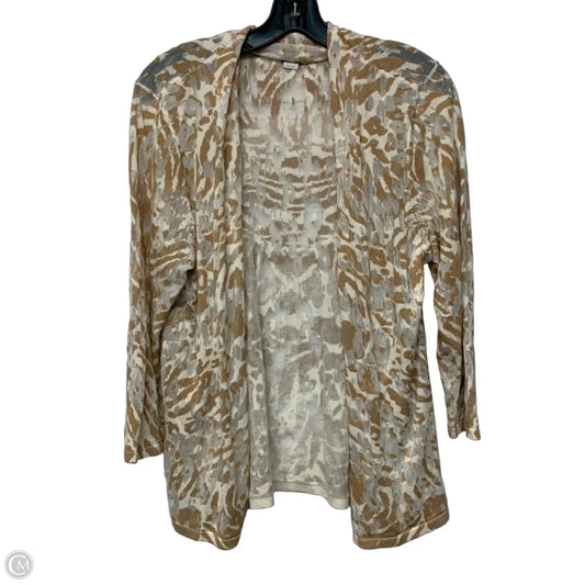 Cardigan By Chicos In Tan & White, Size: L