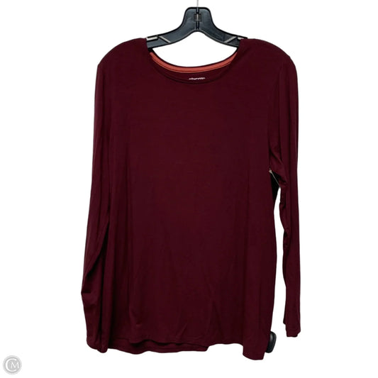 Top Long Sleeve Basic By Chicos In Maroon, Size: L