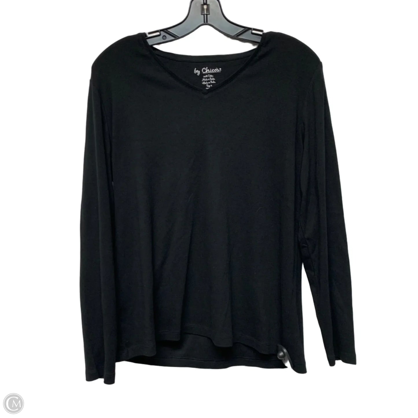 Top Long Sleeve Basic By Chicos In Black, Size: L