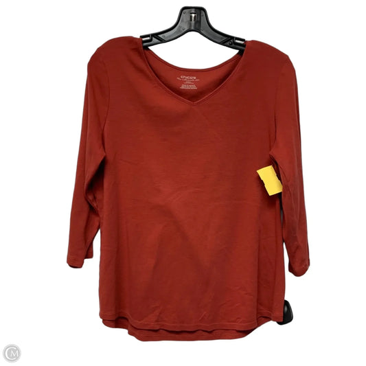 Top Long Sleeve Basic By Chicos In Red, Size: L