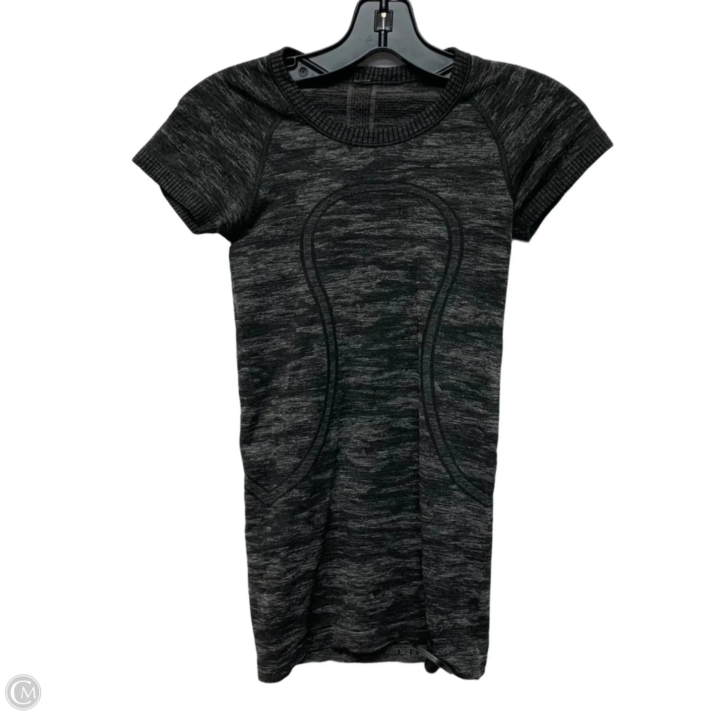 Athletic Top Short Sleeve By Lululemon In Grey, Size: Xs