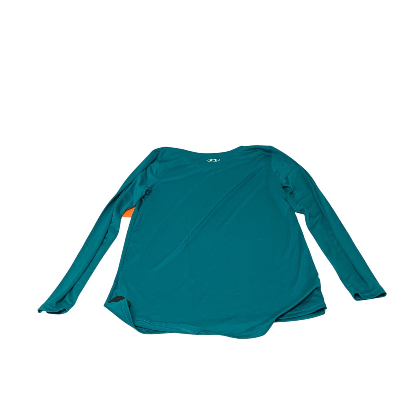 Athletic Top Long Sleeve Crewneck By Under Armour In Teal, Size: M