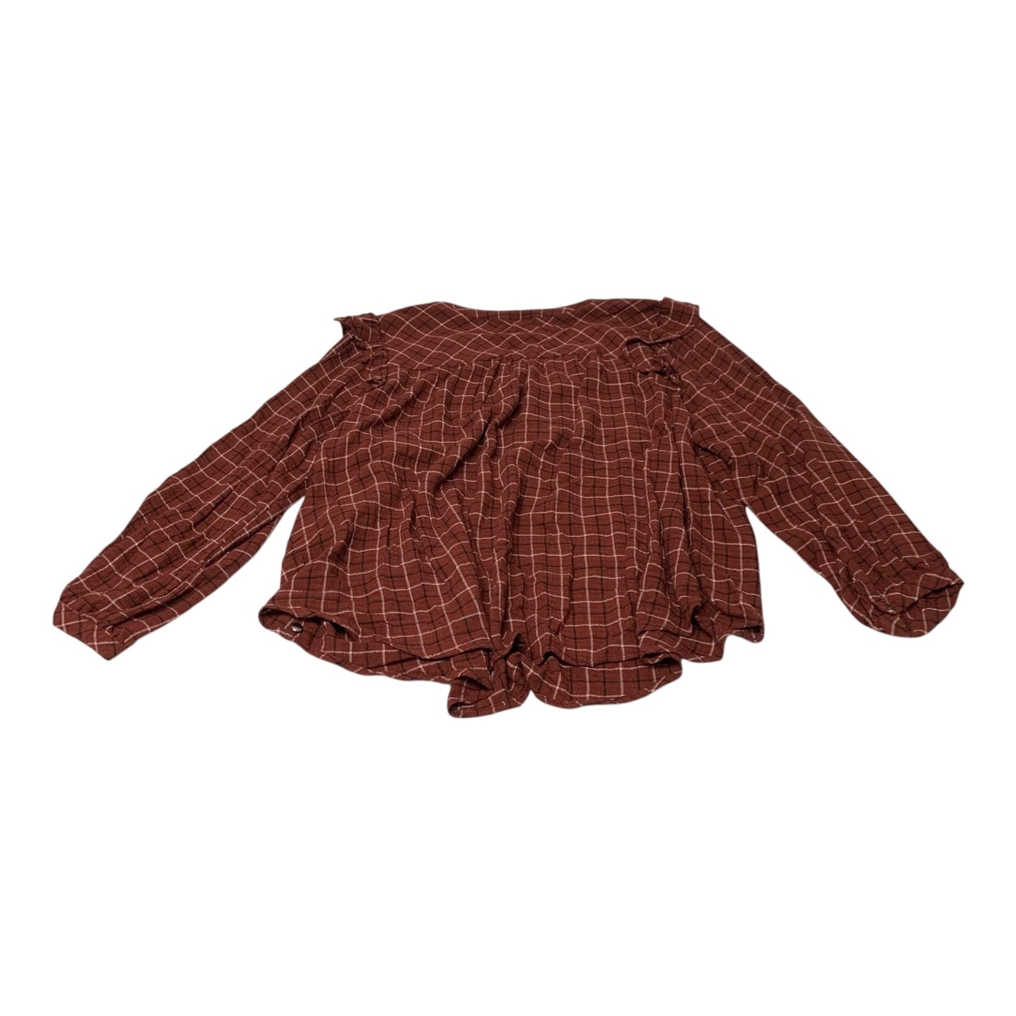 Top Long Sleeve By Torrid In Brown, Size: 4x