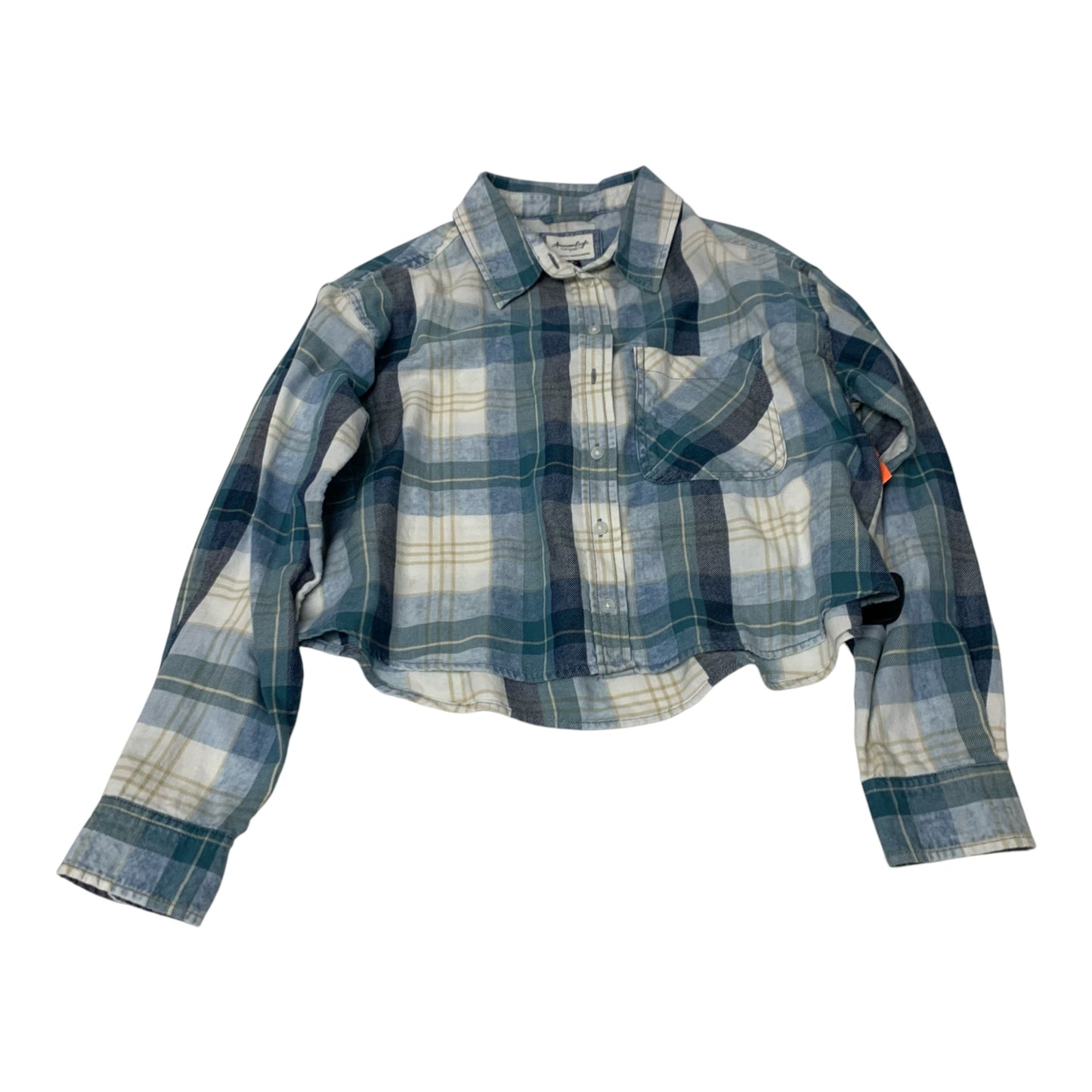 Top Long Sleeve By American Eagle In Plaid Pattern, Size: S