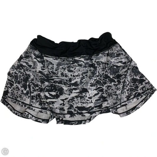Athletic Skort By Lululemon In Black & Grey, Size: S