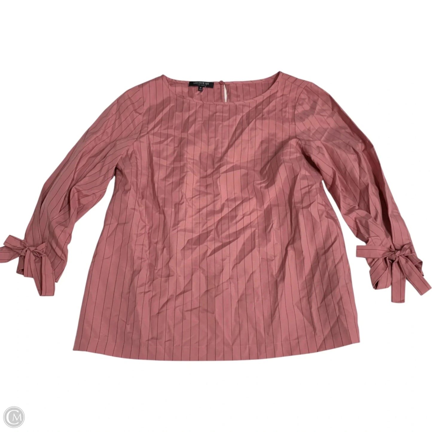Top Long Sleeve Designer By Lafayette 148 In Striped Pattern, Size: M
