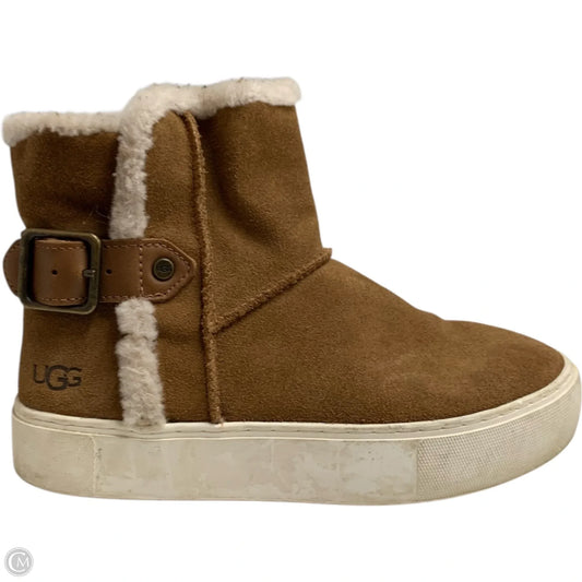 Boots Designer By Ugg In Brown & Cream, Size: 6